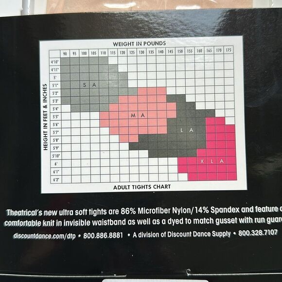 New in packaging Theatricals Convertible Microfiber Ballet Pink Tights - Small - Picture 4 of 4